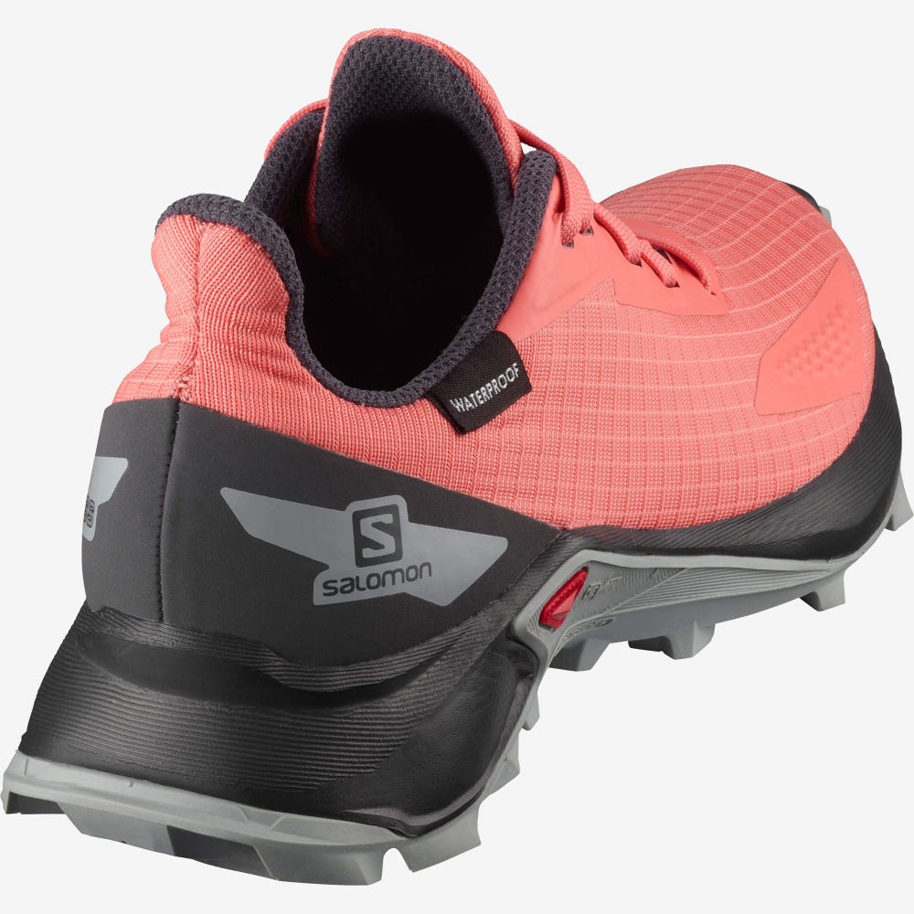 Kids' Salomon ALPHACROSS BLAST CLIMASALOMON™ WATERPROOF Trail Running Shoes Coral | SA40169-915