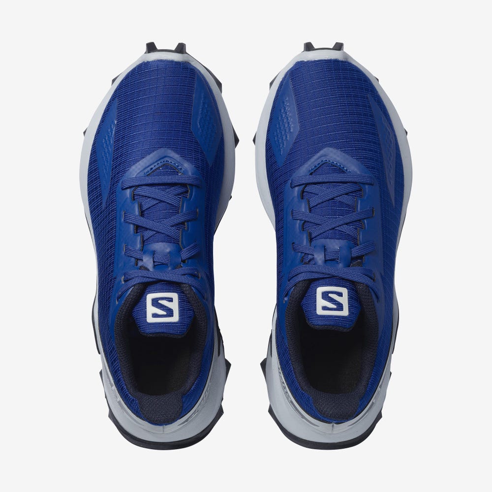 Kids' Salomon ALPHACROSS BLAST Running Shoes Navy/Blue | SA51378-456