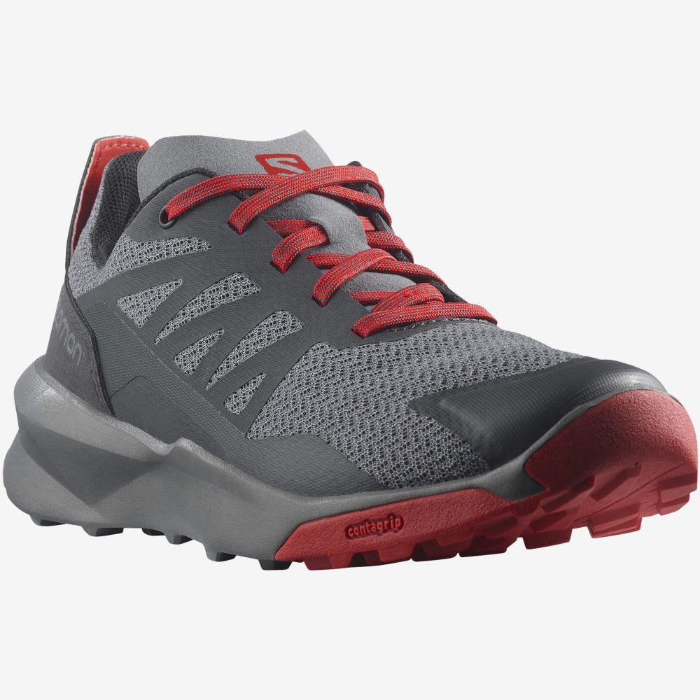 Kids' Salomon PATROL Hiking Boots Grey/Red | SA60548-250