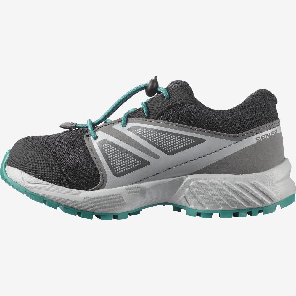 Kids' Salomon SENSE CLIMASALOMON™ WATERPROOF Running Shoes Black/Blue | SA04628-739