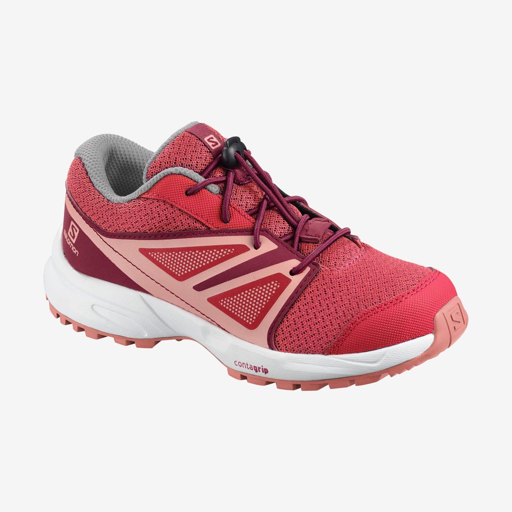 Kids\' Salomon SENSE K Running Shoes Dark Red Rose/Red/Coral | SA35197-513