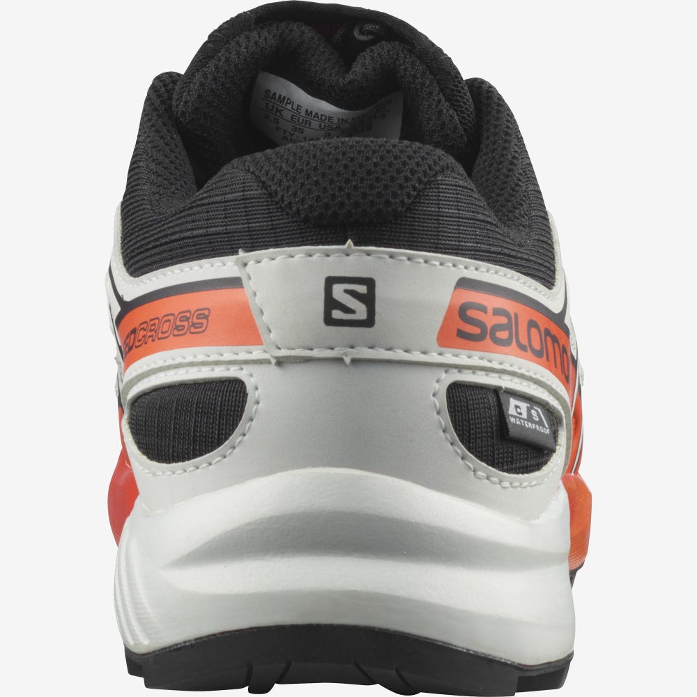 Kids' Salomon SPEEDCROSS CLIMASALOMON™ WATERPROOF Trail Running Shoes Black/Pink | SA43982-263