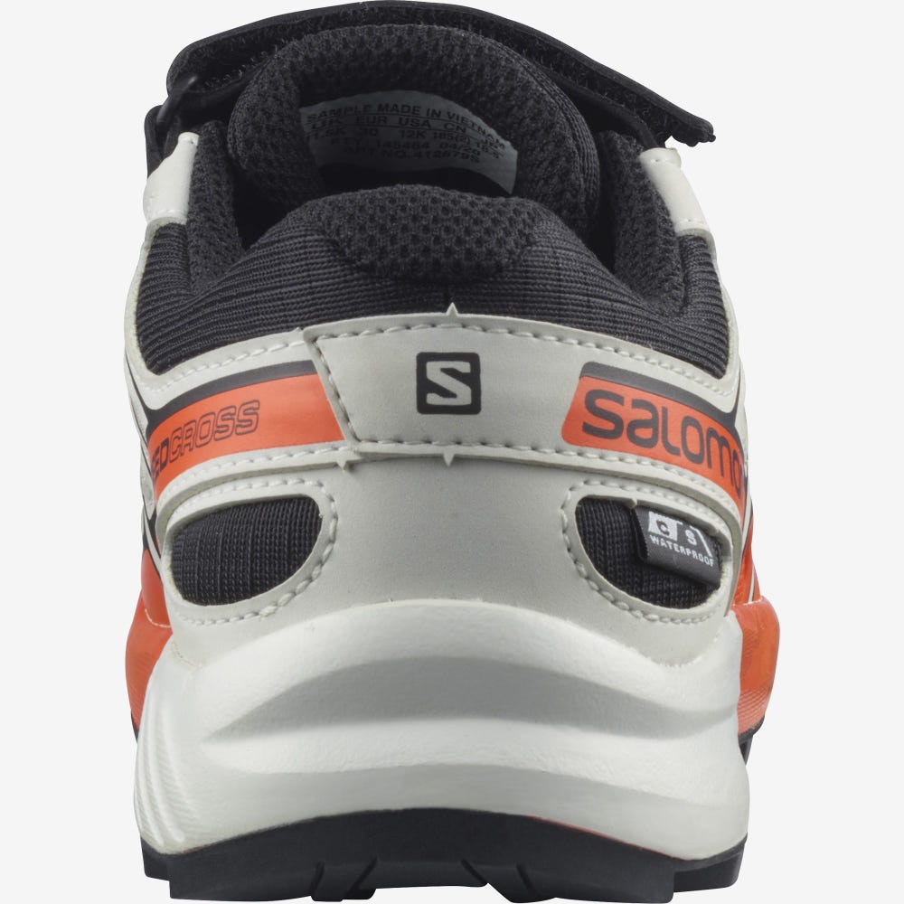 Kids' Salomon SPEEDCROSS CLIMASALOMON™ WATERPROOF Trail Running Shoes Black/Pink | SA65287-815