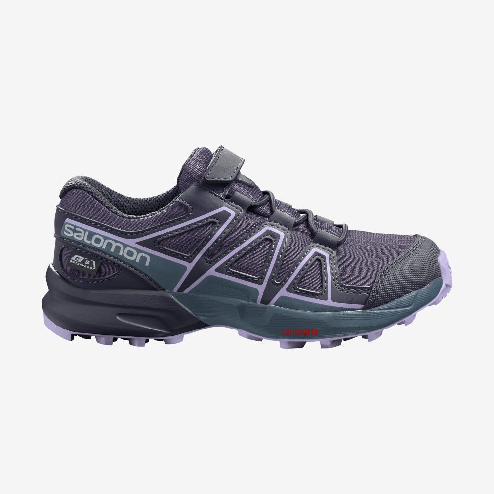 Kids' Salomon SPEEDCROSS CLIMASALOMON™ WATERPROOF Trail Running Shoes Purple/Blue/Lavender | SA96105-623