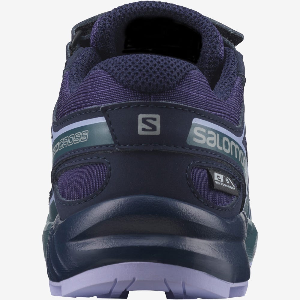 Kids' Salomon SPEEDCROSS CLIMASALOMON™ WATERPROOF Trail Running Shoes Purple/Blue/Lavender | SA96105-623