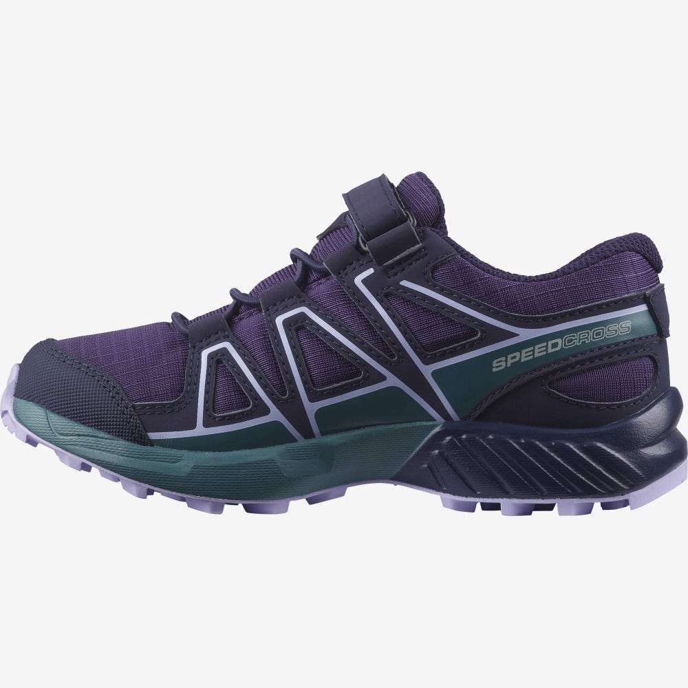 Kids' Salomon SPEEDCROSS CLIMASALOMON™ WATERPROOF Trail Running Shoes Purple/Blue/Lavender | SA96105-623