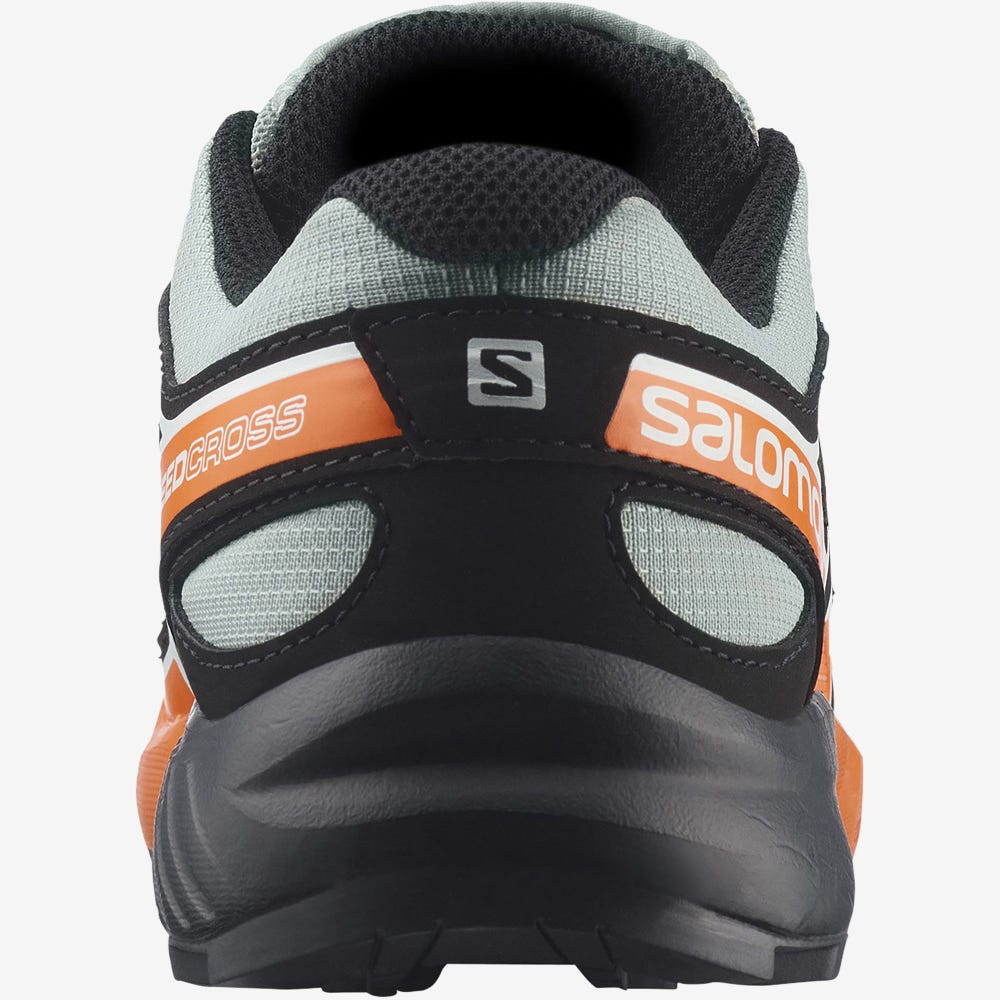 Kids' Salomon SPEEDCROSS Hiking Boots Green/Black/Orange | SA40967-692