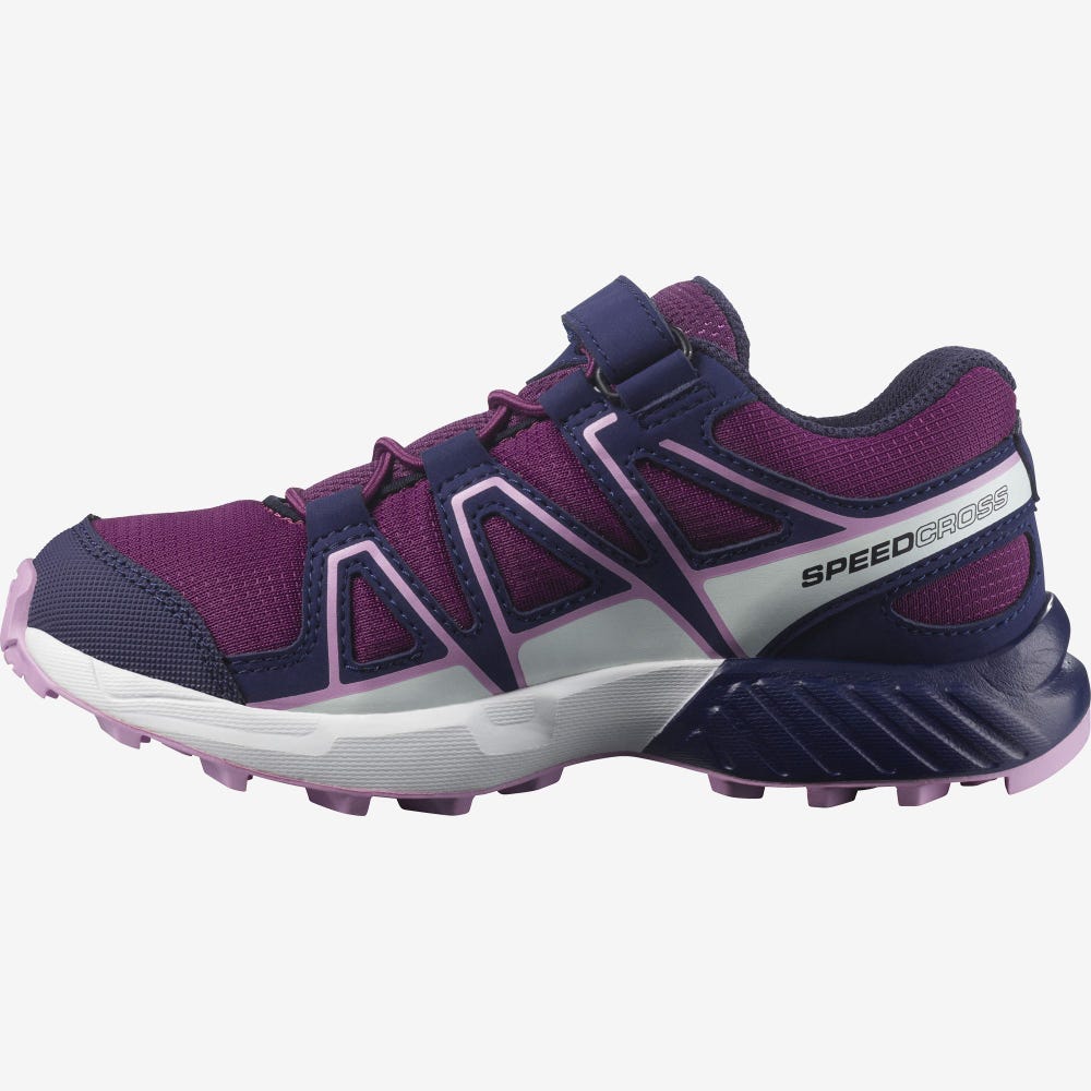 Kids' Salomon SPEEDCROSS Trail Running Shoes Purple/Blue/Purple | SA85327-810