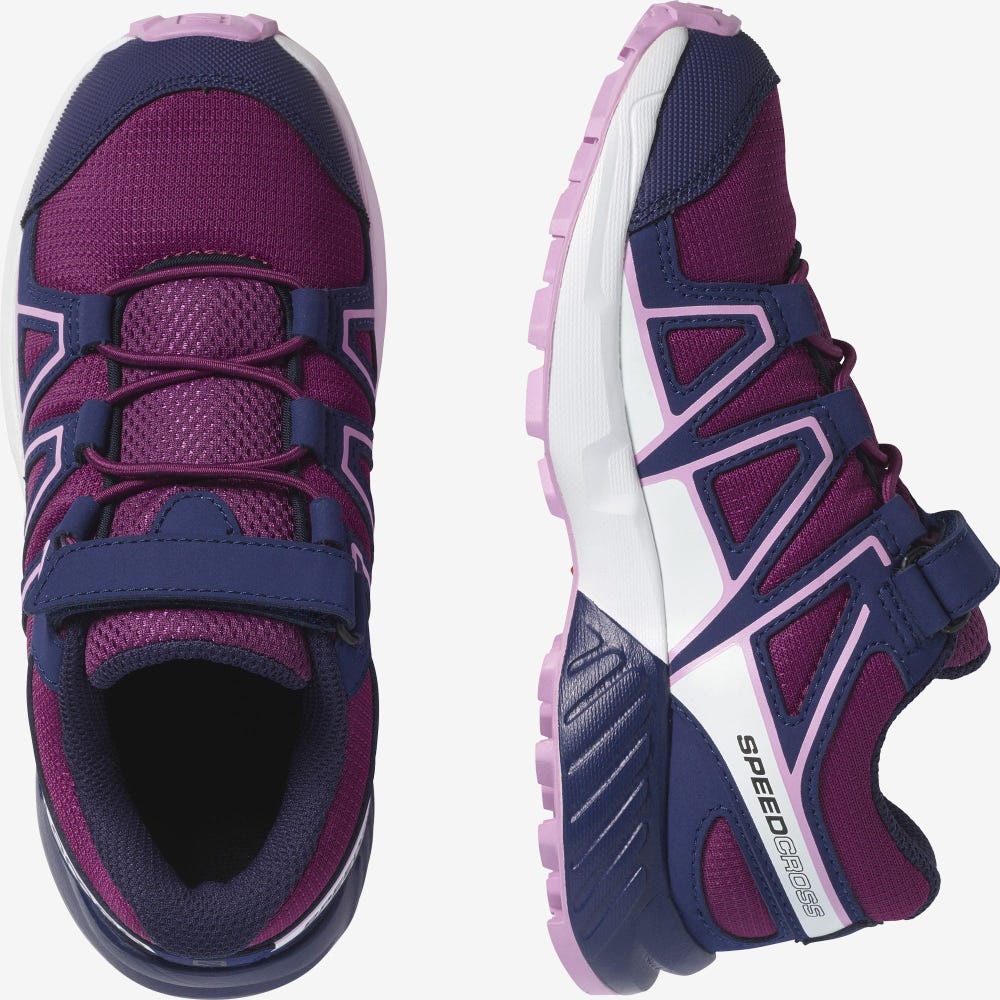 Kids' Salomon SPEEDCROSS Trail Running Shoes Purple/Blue/Purple | SA85327-810