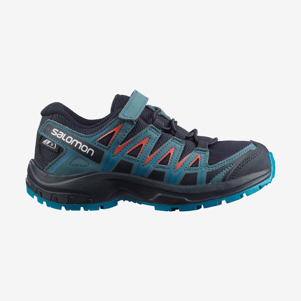 Kids\' Salomon XA PRO 3D CSWP K Hiking Boots Navy/Blue | SA05846-231