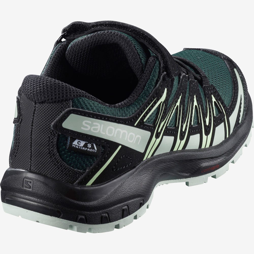 Kids' Salomon XA PRO 3D CSWP K Hiking Boots Green | SA67109-138