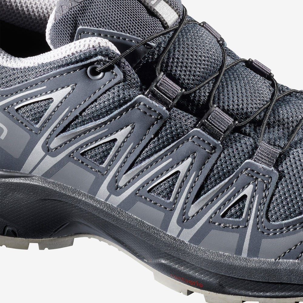 Kids' Salomon XA PRO 3D CSWP NOCTURNE J Hiking Boots Grey/Navy | SA56749-079