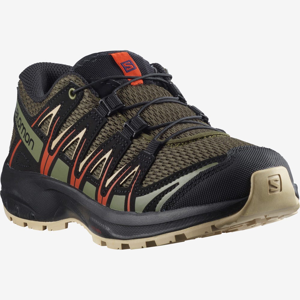 Kids' Salomon XA PRO 3D J Trail Running Shoes Olive | SA82591-485