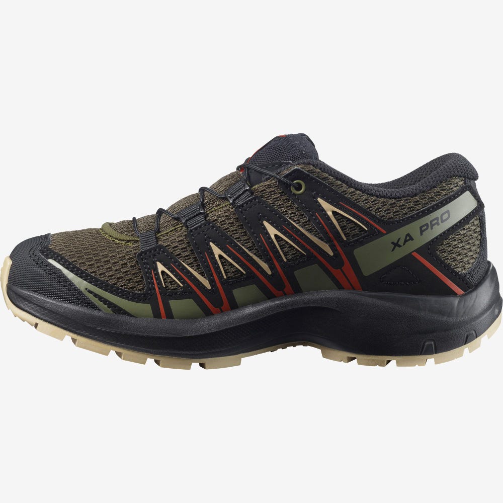 Kids' Salomon XA PRO 3D J Trail Running Shoes Olive | SA82591-485