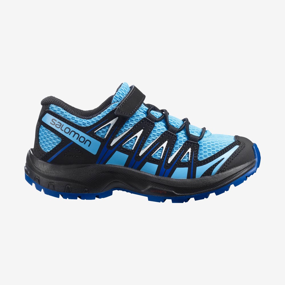 Kids\' Salomon XA PRO 3D K Trail Running Shoes Blue/White | SA08749-625