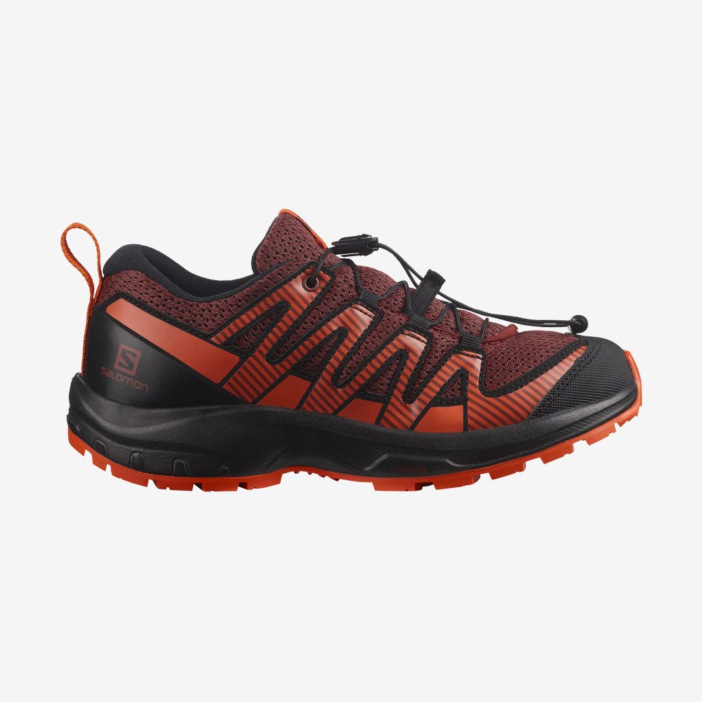 Kids\' Salomon XA PRO V8 Trail Running Shoes Brown/Black/Red Orange | SA73981-261