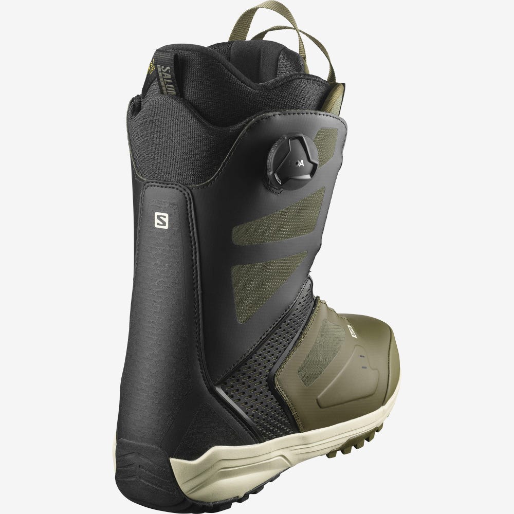 Men's Salomon DIALOGUE DUAL BOA Snowboard Boots Olive/Black | SA63840-127