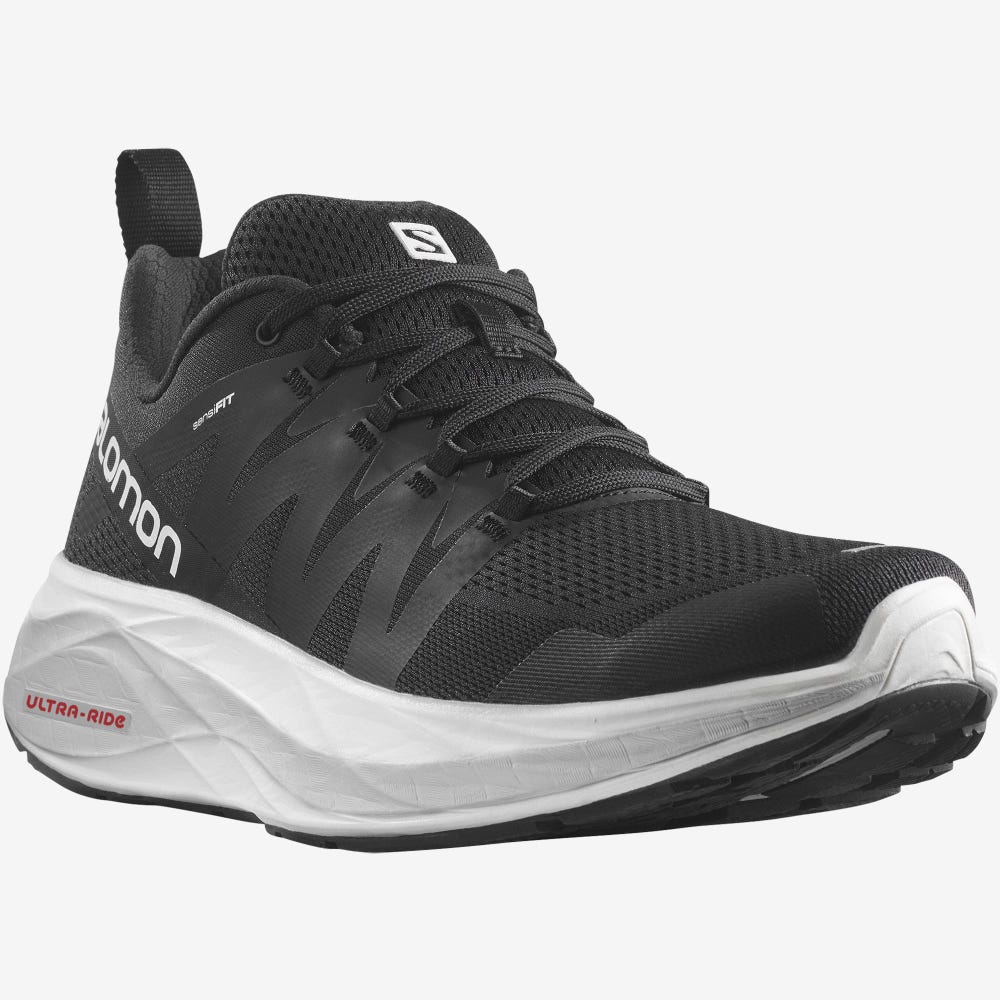 Men's Salomon GLIDE MAX Running Shoes Black/White | SA40783-019