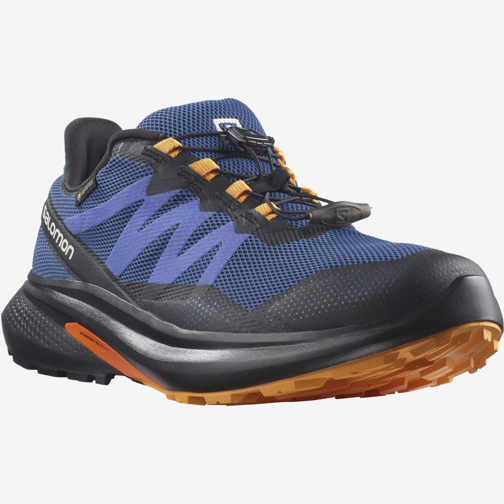 Men's Salomon HYPULSE GORE-TEX Trail Running Shoes Blue/Black/Orange | SA94836-816