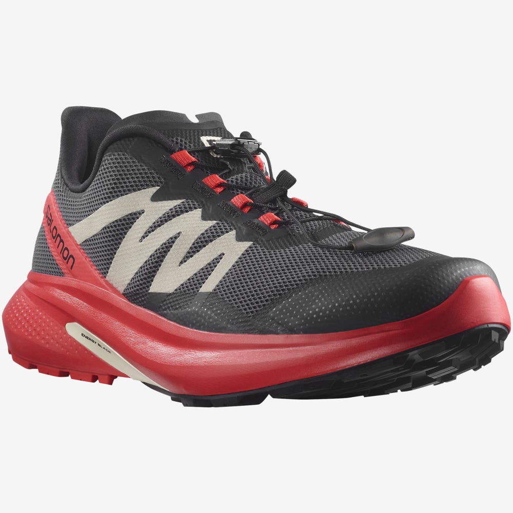 Men's Salomon HYPULSE Trail Running Shoes Grey/Red/Black | SA81509-651