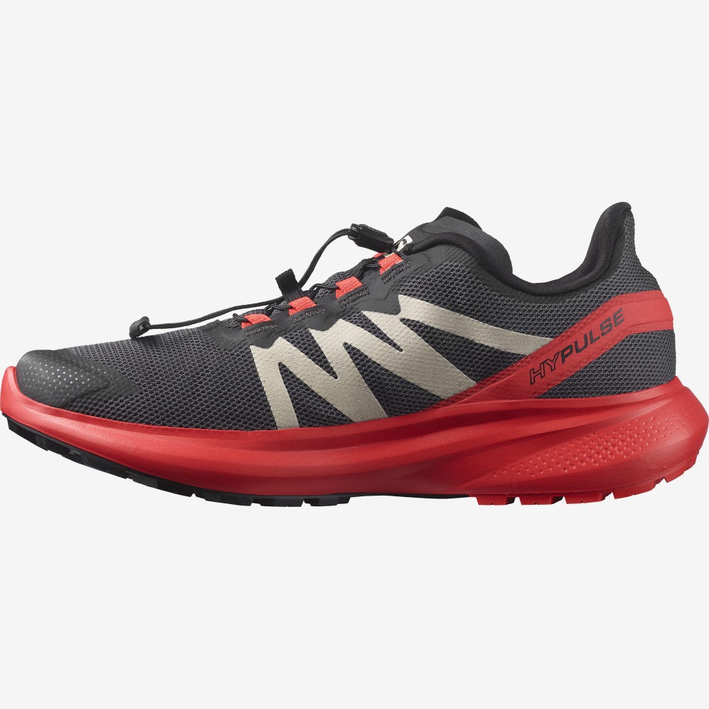 Men's Salomon HYPULSE Trail Running Shoes Grey/Red/Black | SA81509-651