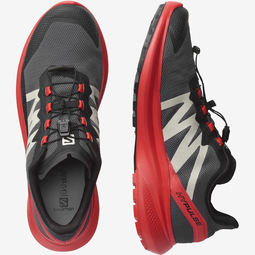 Men's Salomon HYPULSE Trail Running Shoes Grey/Red/Black | SA81509-651