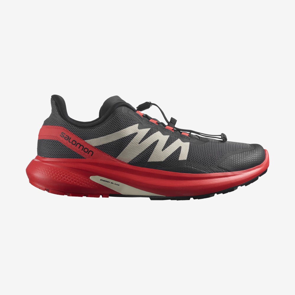 Men\'s Salomon HYPULSE Trail Running Shoes Grey/Red/Black | SA81509-651