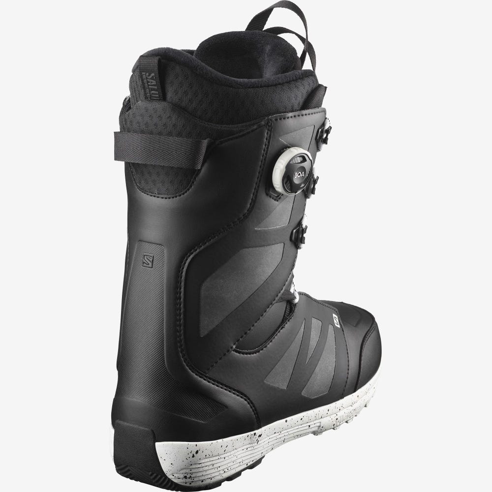 Men's Salomon LAUNCH LACE BOA SJ Snowboard Boots Black/White | SA28167-428