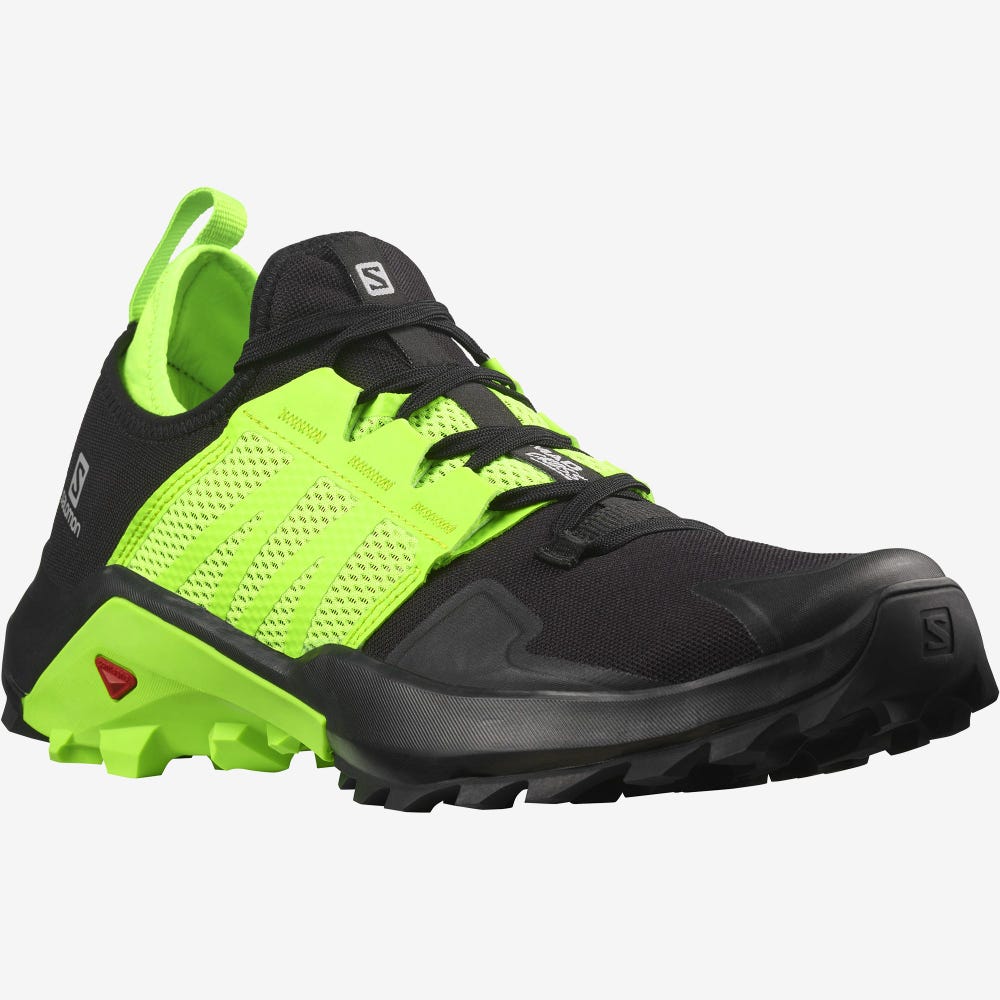 Men's Salomon MADCROSS Trail Running Shoes Black/Green | SA50261-726