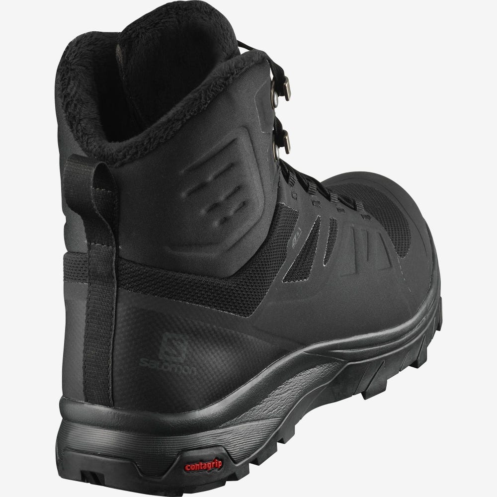 Men's Salomon OUTBLAST THINSULATE™ CLIMASALOMON™ WATERPROOF Winter Boots Black | SA30482-920