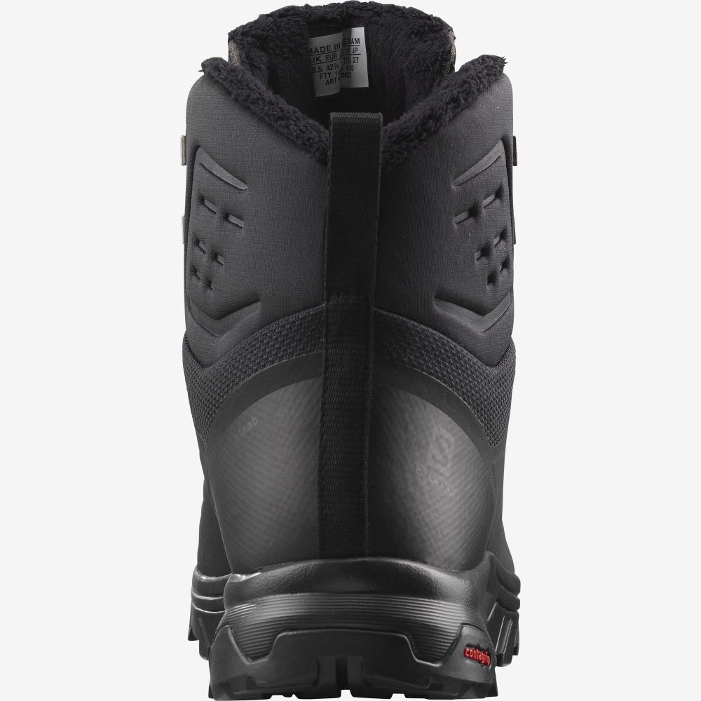 Men's Salomon OUTBLAST THINSULATE™ CLIMASALOMON™ WATERPROOF Winter Boots Black | SA30482-920