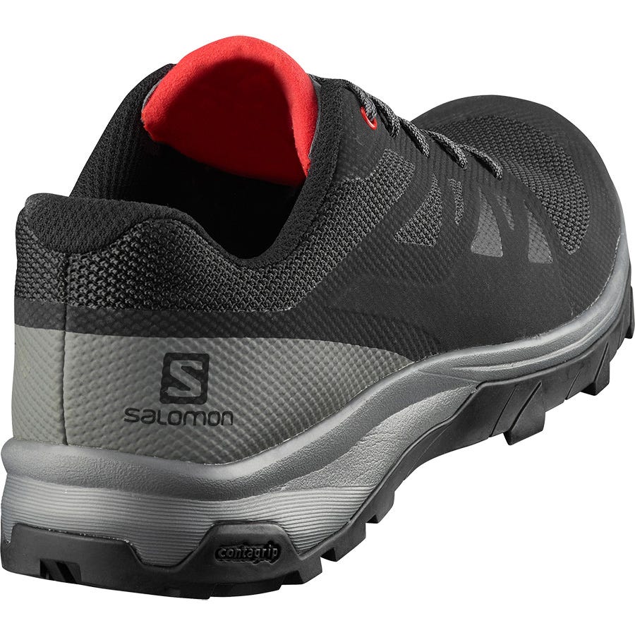 Men's Salomon OUTLINE Hiking Shoes Black/Red | SA64752-840