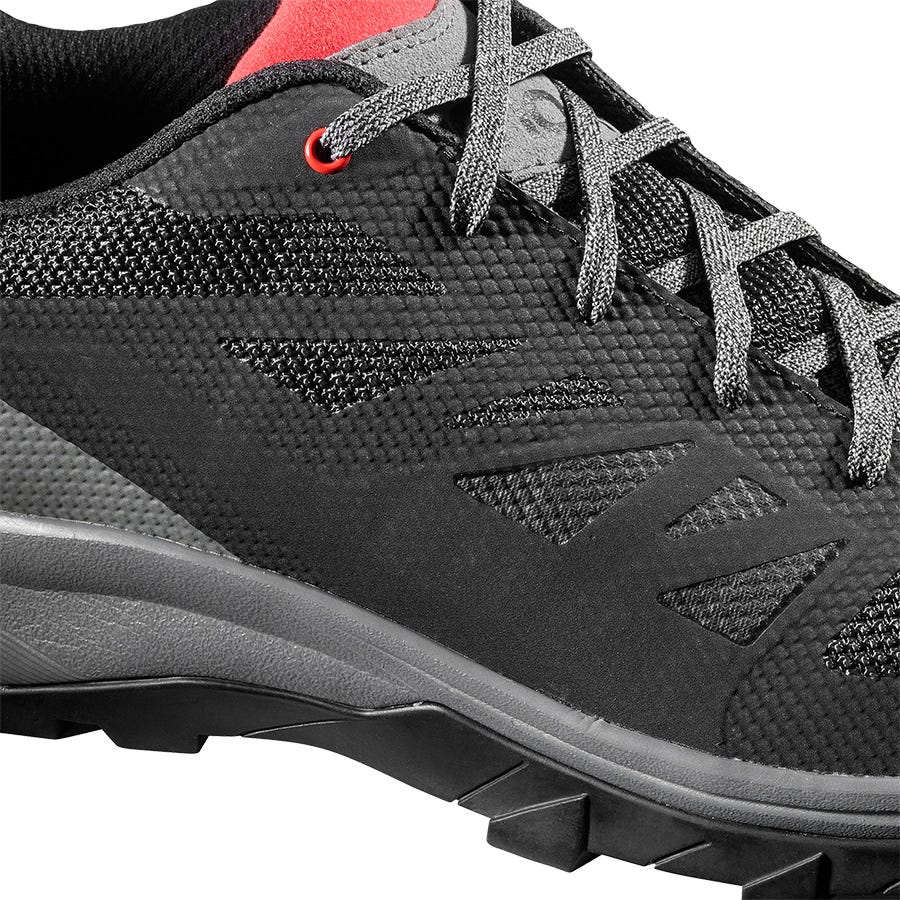 Men's Salomon OUTLINE Hiking Shoes Black/Red | SA64752-840