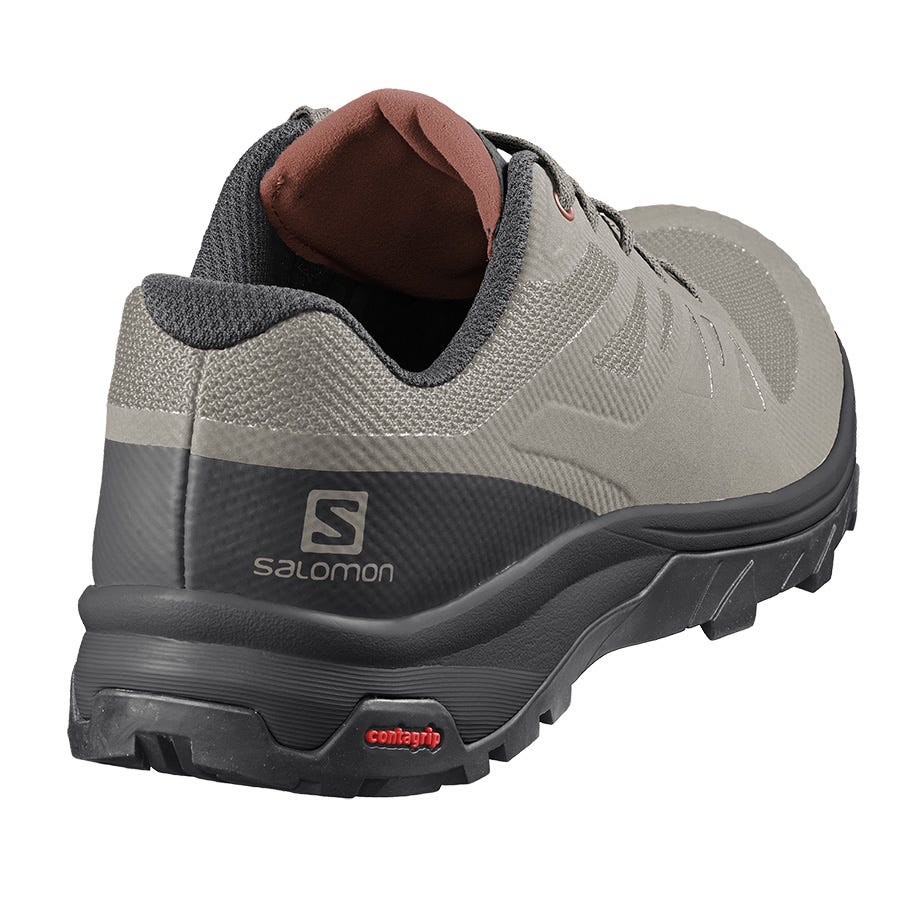 Men's Salomon OUTLINE Hiking Shoes Black/Dark Red | SA78493-839