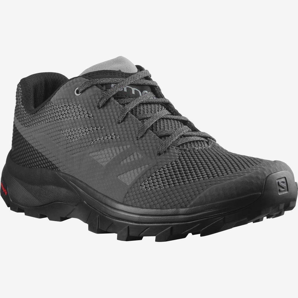 Men's Salomon OUTLINE Hiking Shoes Grey/Black | SA20946-612