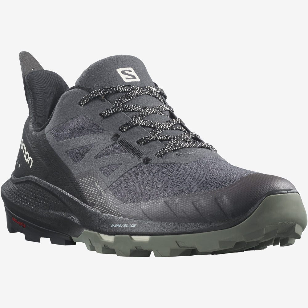 Men's Salomon OUTPULSE GORE-TEX Hiking Shoes Grey/Black | SA19760-210