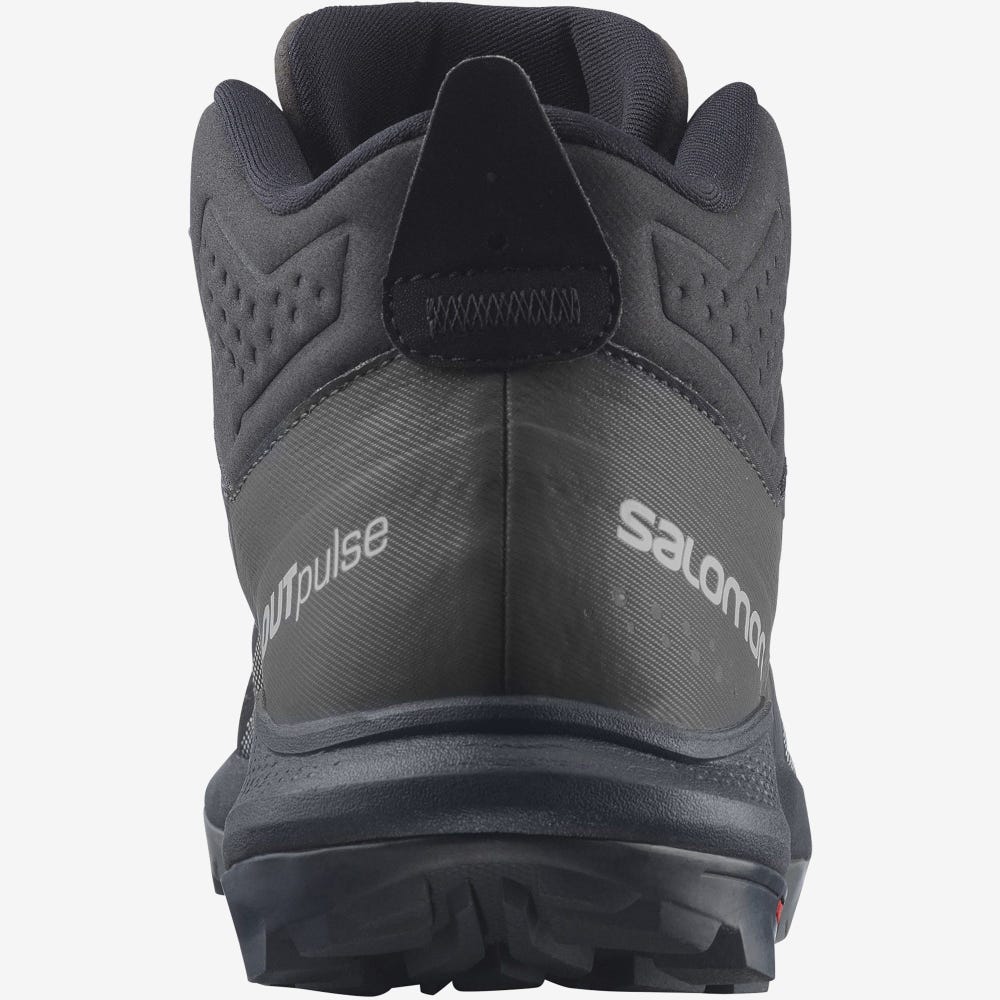 Men's Salomon OUTPULSE MID GORE-TEX Hiking Boots Black/Light Yellow | SA79031-427