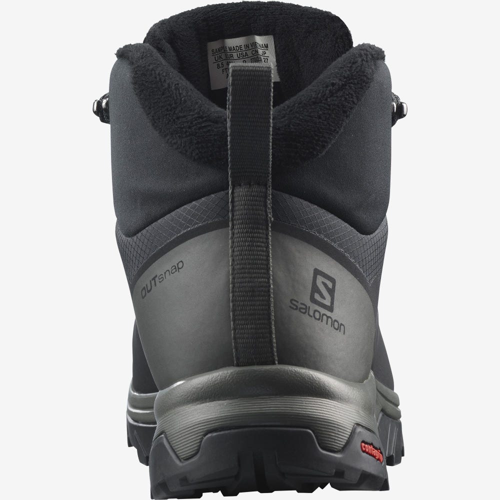 Men's Salomon OUTSNAP CLIMASALOMON™ WATERPROOF Winter Boots Black | SA30756-654