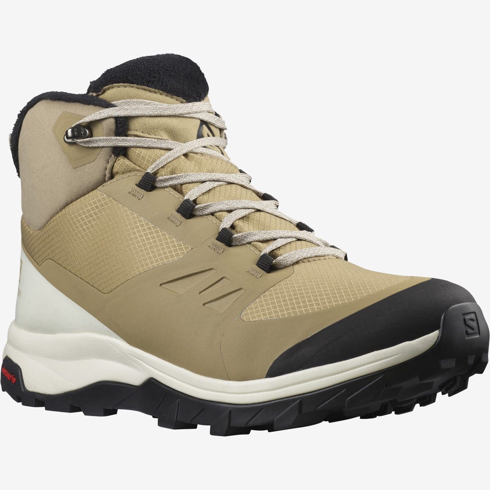 Men's Salomon OUTSNAP CLIMASALOMON™ WATERPROOF Winter Boots Brown/Black | SA81302-908