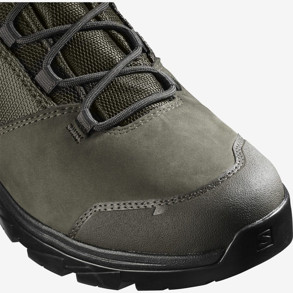 Men's Salomon OUTWARD GORE-TEX Hiking Boots Olive/Black | SA96351-934