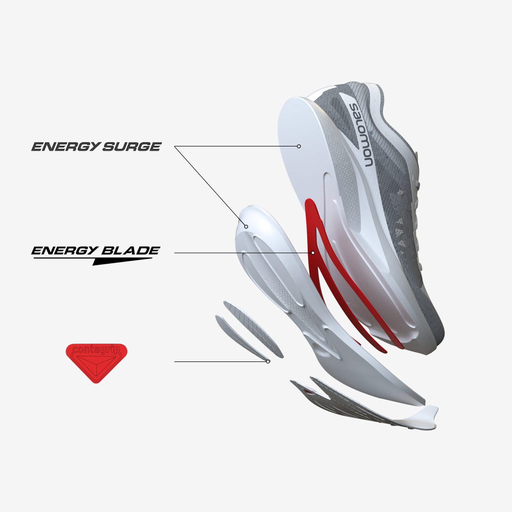 Men's Salomon PHANTASM Running Shoes Grey/Red | SA82756-972