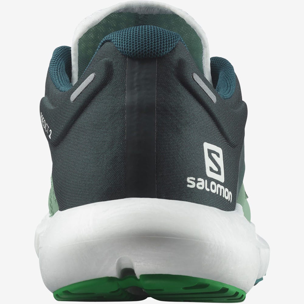 Men's Salomon PREDICT 2 Running Shoes Grey Green/Deep Green/Light Green | SA79201-143