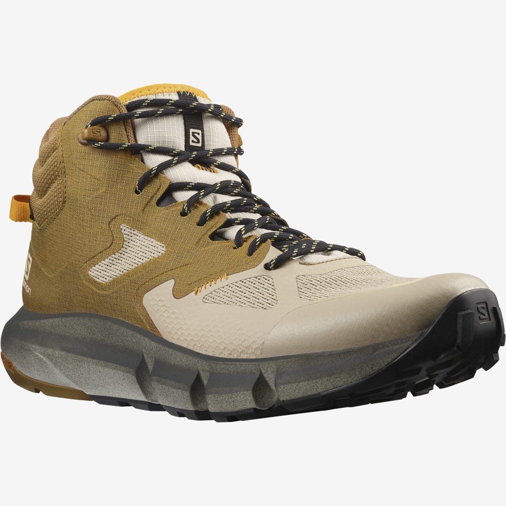 Men's Salomon PREDICT HIKE MID GORE-TEX Hiking Boots Brown/Beige | SA13958-075