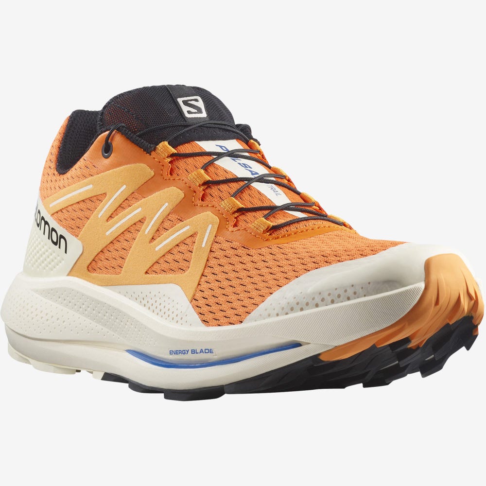 Men's Salomon PULSAR TRAIL Trail Running Shoes Orange/Light Yellow/Black | SA12094-504