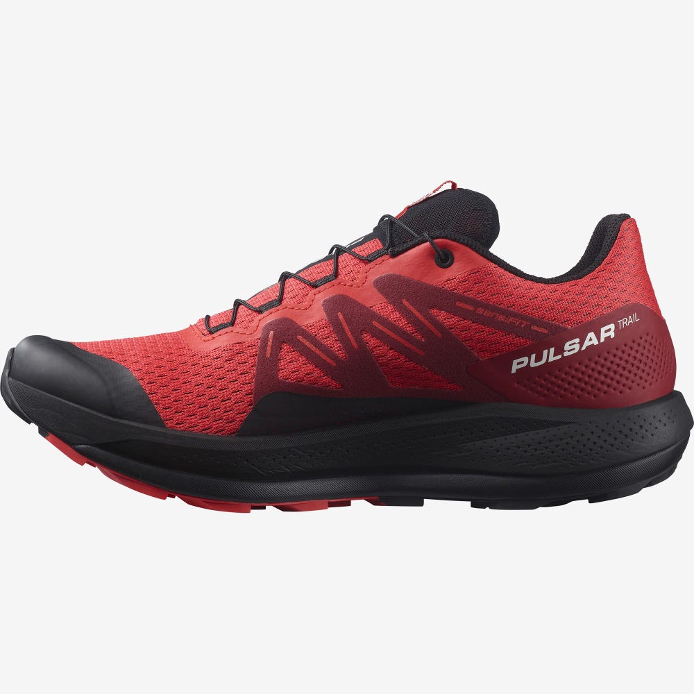 Men's Salomon PULSAR TRAIL Trail Running Shoes Red/Red/Black | SA16389-537