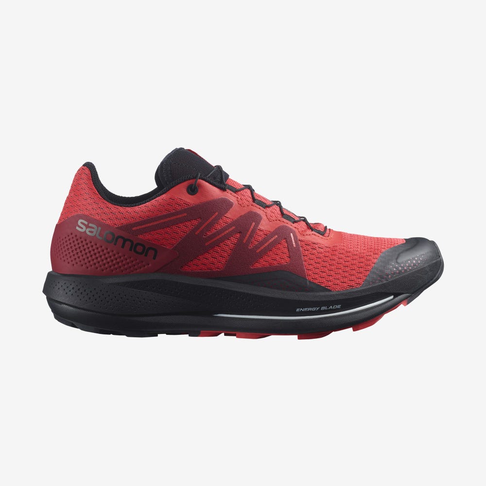 Men\'s Salomon PULSAR TRAIL Trail Running Shoes Red/Red/Black | SA16389-537