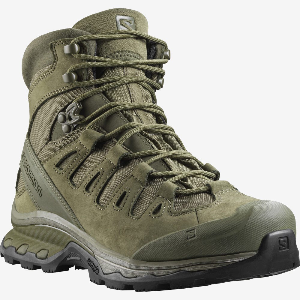 Men's Salomon QUEST 4D FORCES 2 EN Tactical Boots Green | SA27590-156