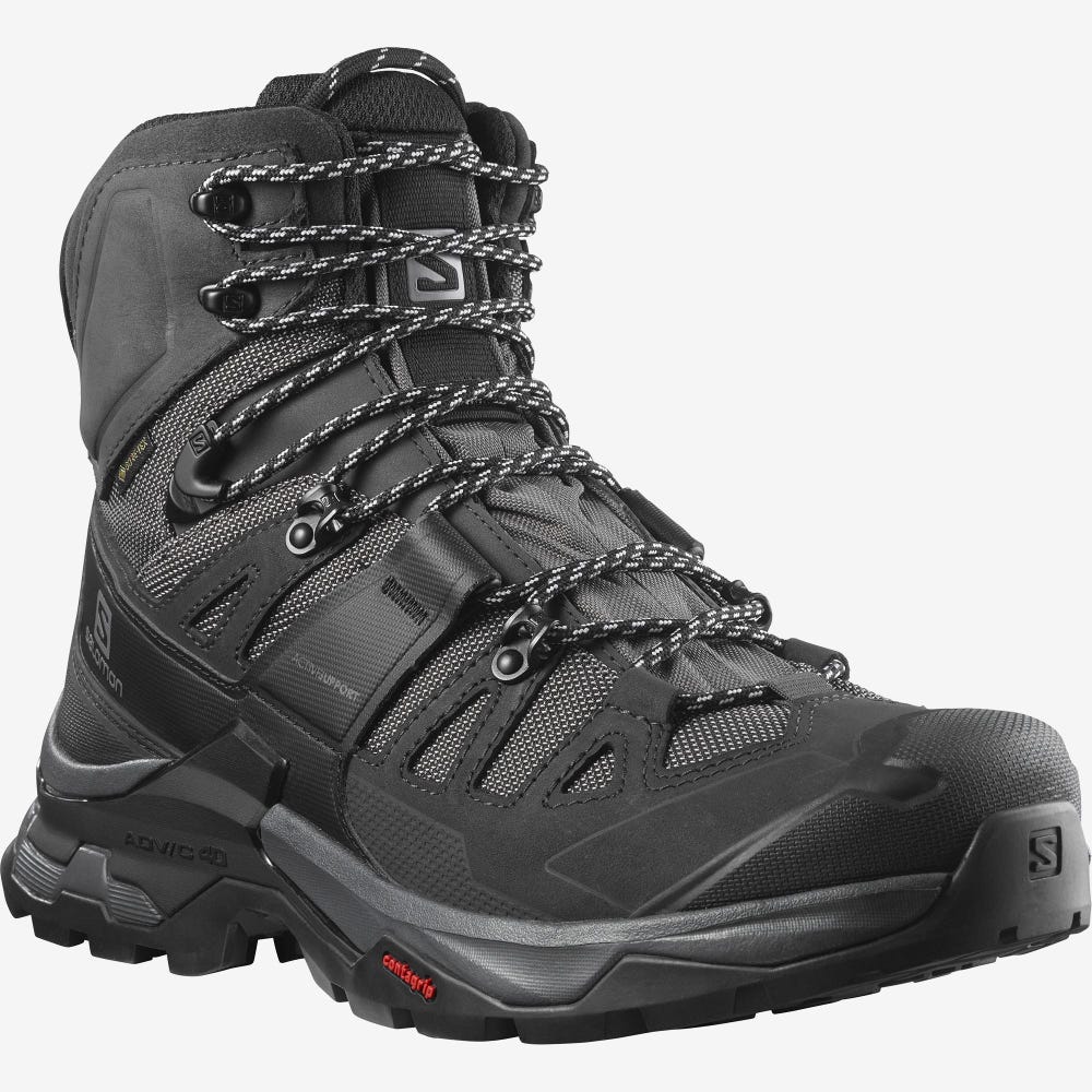 Men's Salomon QUEST 4 GORE-TEX Hiking Boots Grey/Black | SA26908-236