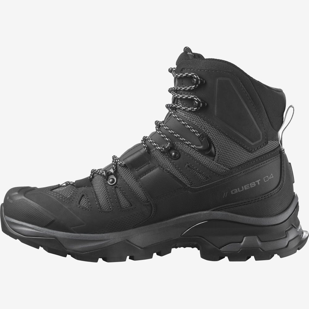 Men's Salomon QUEST 4 GORE-TEX Hiking Boots Grey/Black | SA26908-236