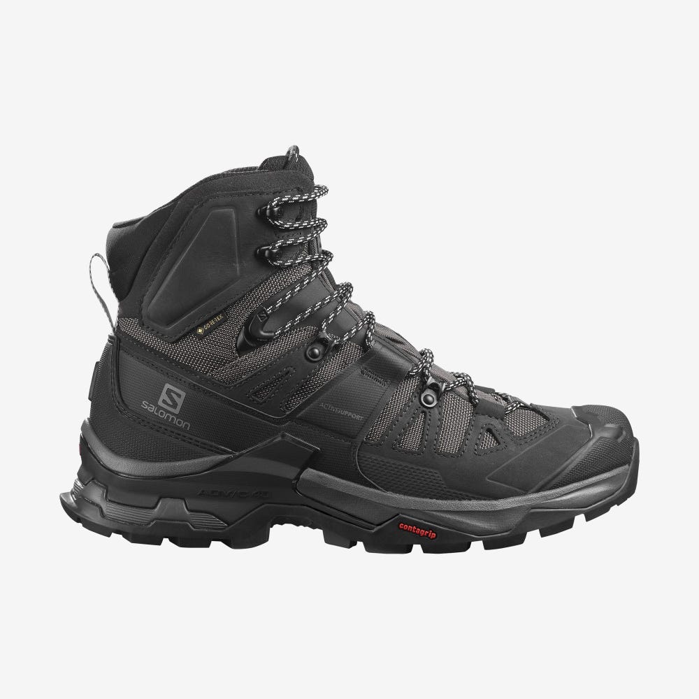 Men\'s Salomon QUEST 4 GORE-TEX Hiking Boots Grey/Black | SA26908-236